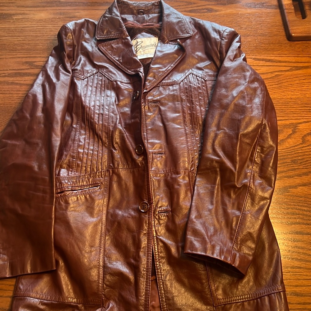 Berman’s the leather experts Vintage leather trench coat size 36